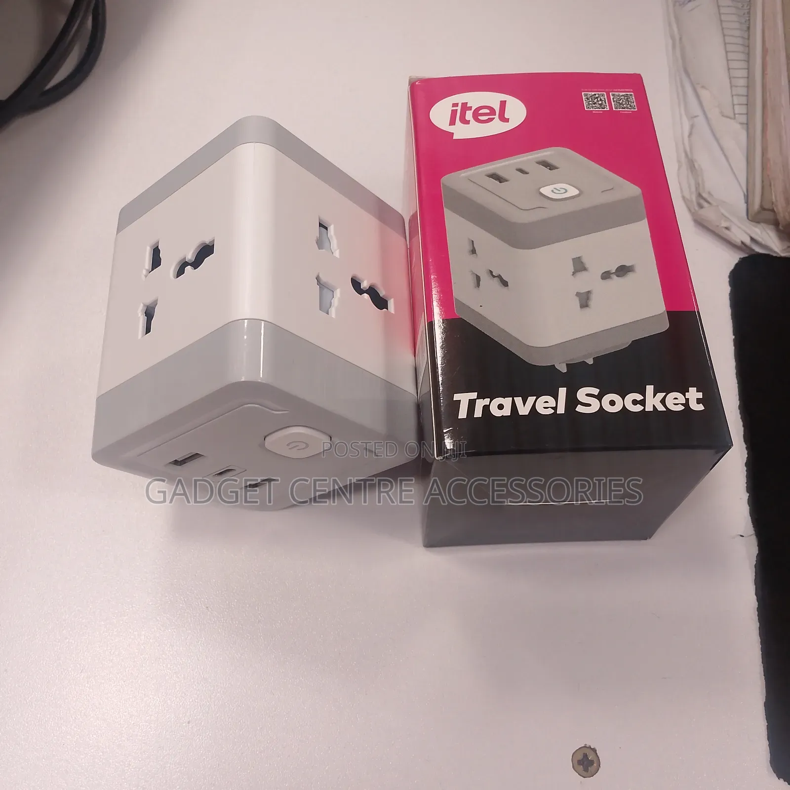 Original Itel 3 Pin Multisocket With 2usb Ports,Type C Port