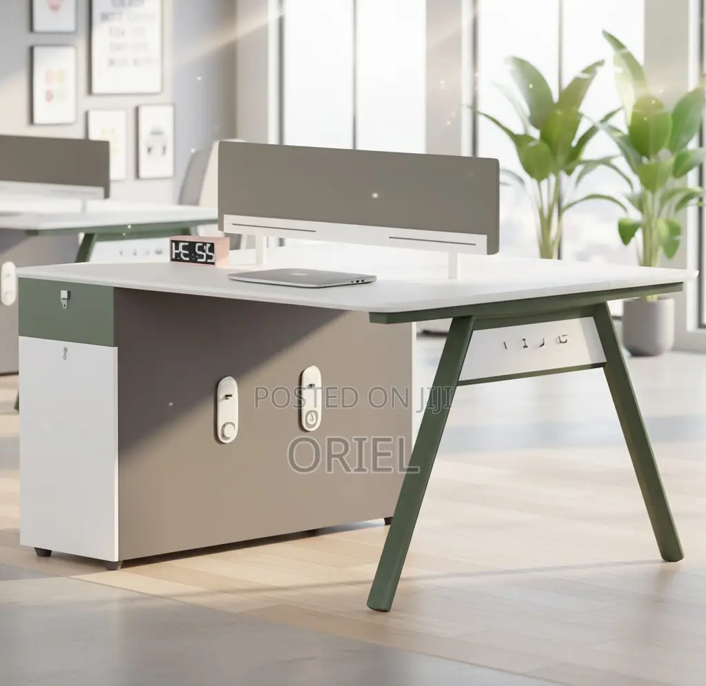 Office Workstation : Modern Dual-User Office Workstation Desk