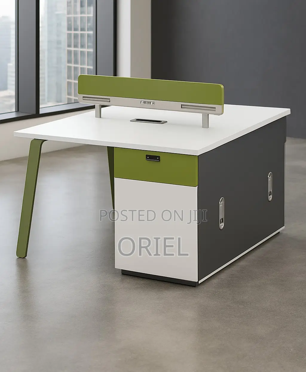 Office Workstation : Modern Dual-User Office Workstation Desk