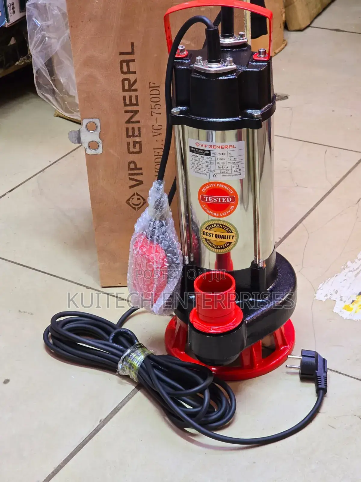1hp Sewage Pump 2inch Electric Sewage Water Pump 12m