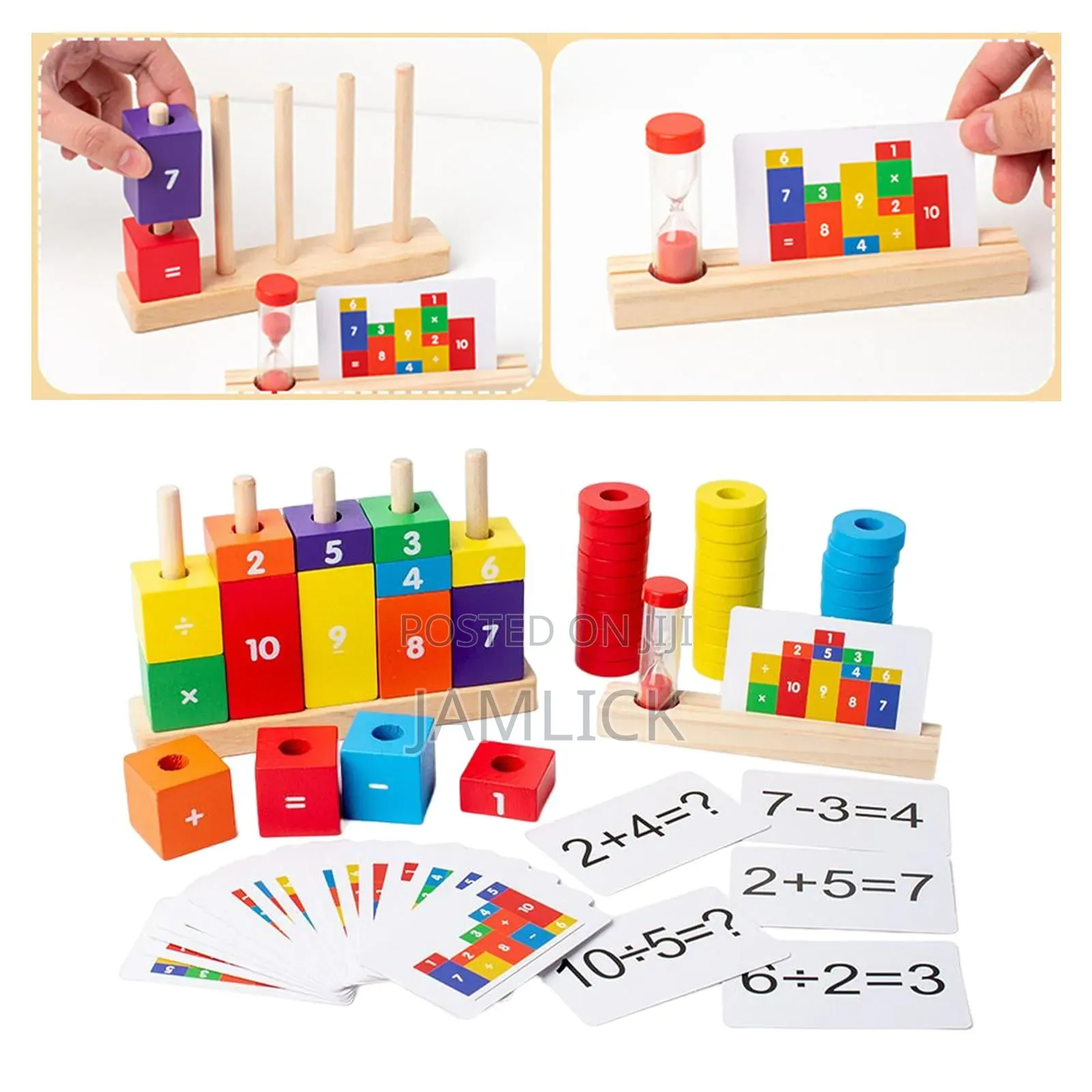 Wooden Arithmetic Column Stacking Blocks - Tp