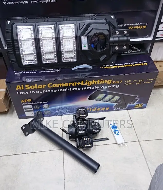 4g Solar Powered Ai CCTV Camera on 450w Solar Street Light
