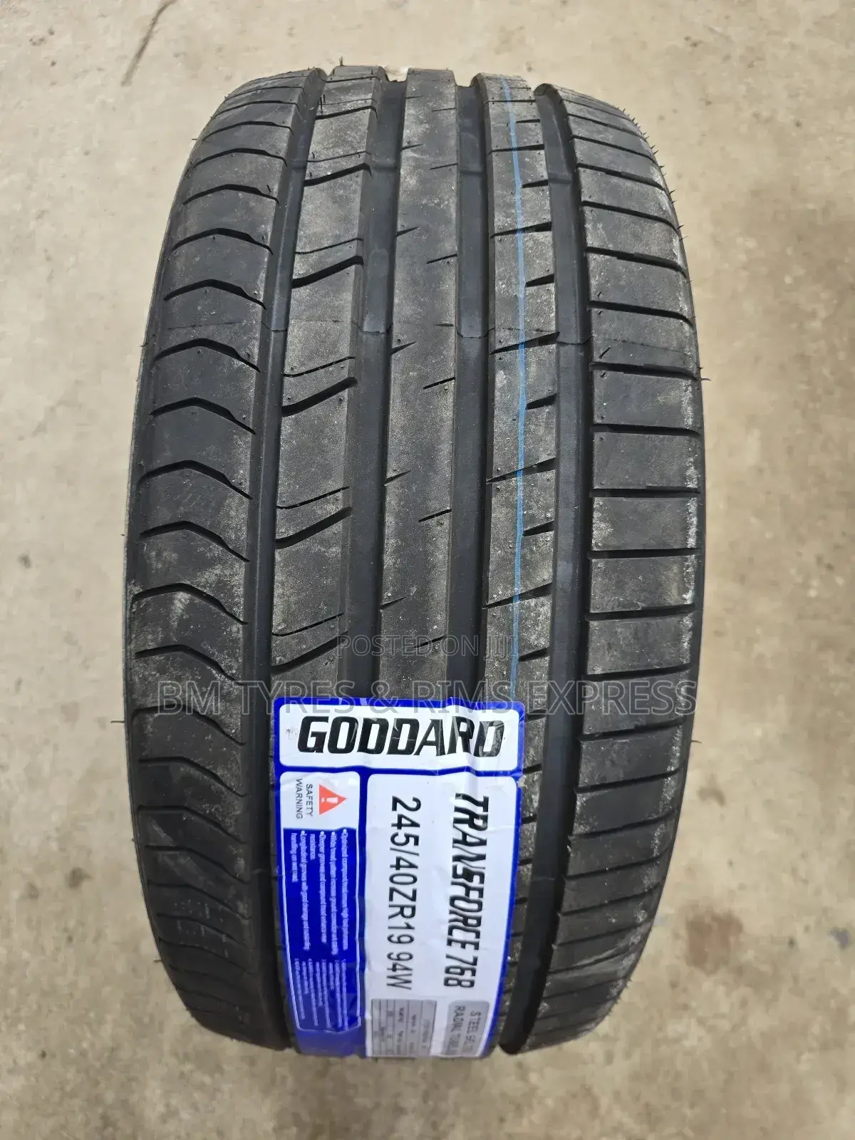 245 /40 R19 Goddard Tyres (Transforce)