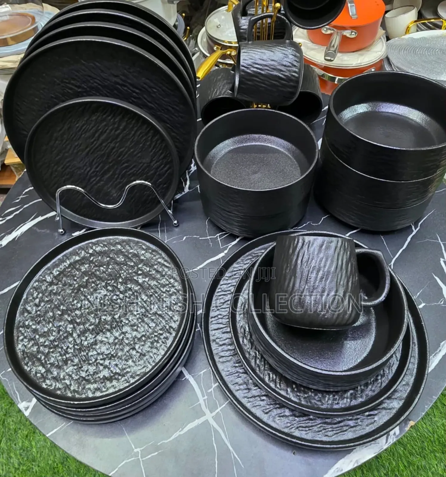 24pcs Rock Glazed Ceramic Dinner Set