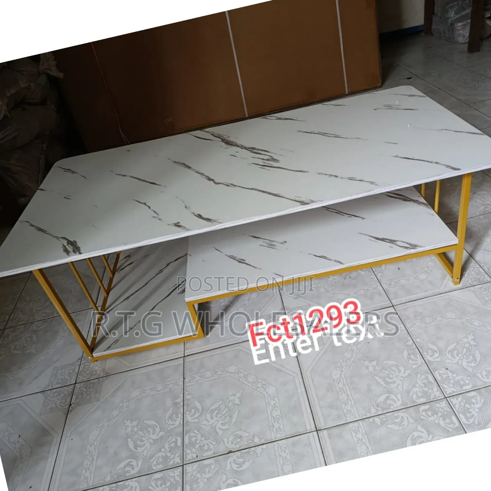 Sleek White Marble Coffee Table for Living Room