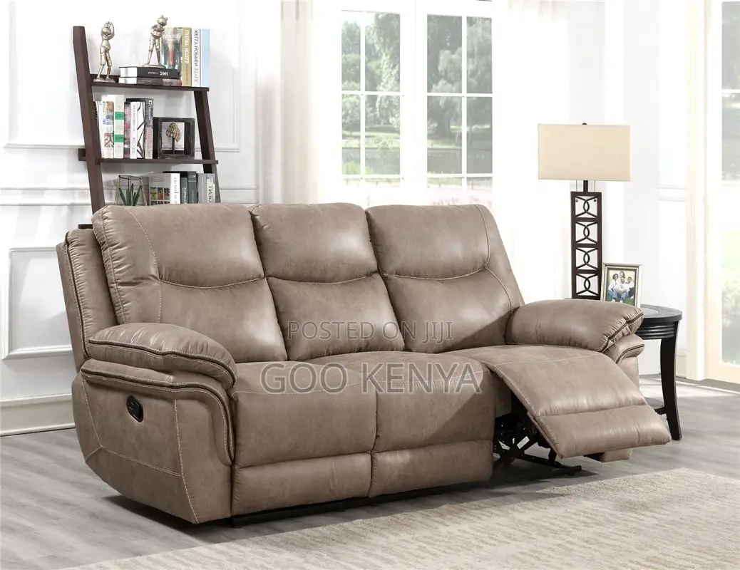 Home Sofa Set; Modern Sectional Sofa With Reclining Leather Chairs