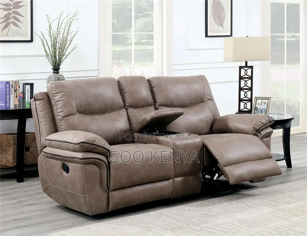 Home Sofa Set; Modern Sectional Sofa With Reclining Leather Chairs