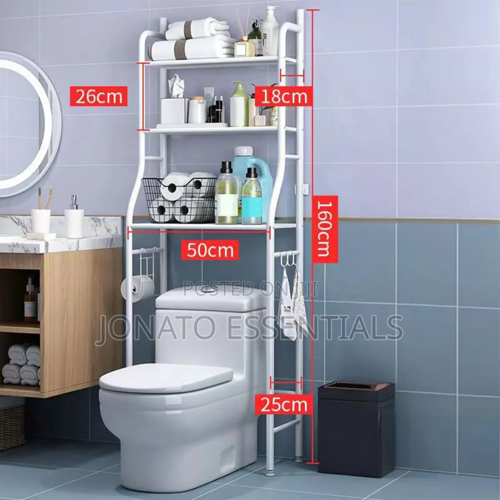3-Tier Over the Toilet Rack Bathroom Organizer Shelf Storage