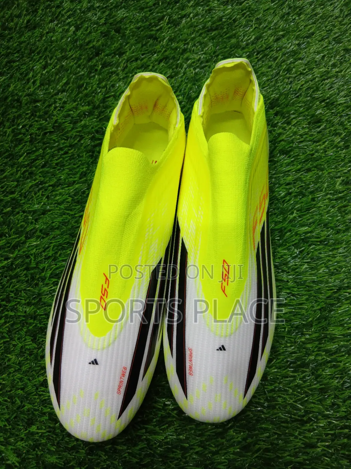Adidas F50 Fg — Neon Yellow / White / Pink Accents Football Boots