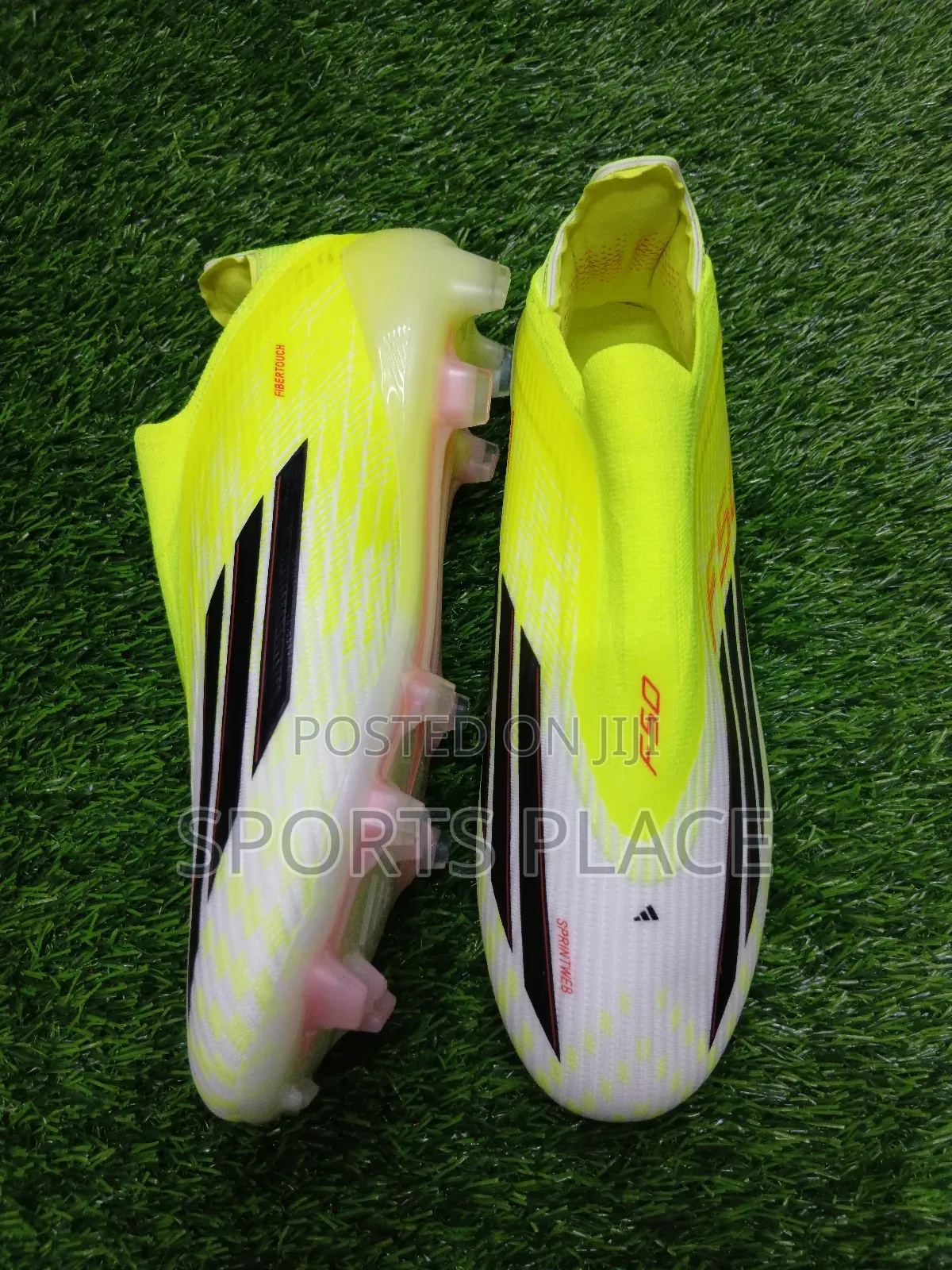 Adidas F50 Fg — Neon Yellow / White / Pink Accents Football Boots