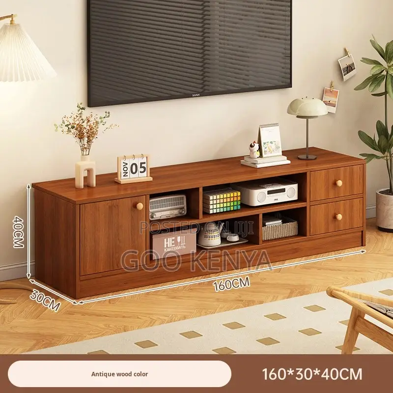 Home Tv Cabinet; Tv Stand With Cabinets And Open Display Shelving