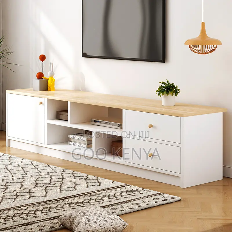 Home Tv Cabinet; Tv Stand With Cabinets And Open Display Shelving