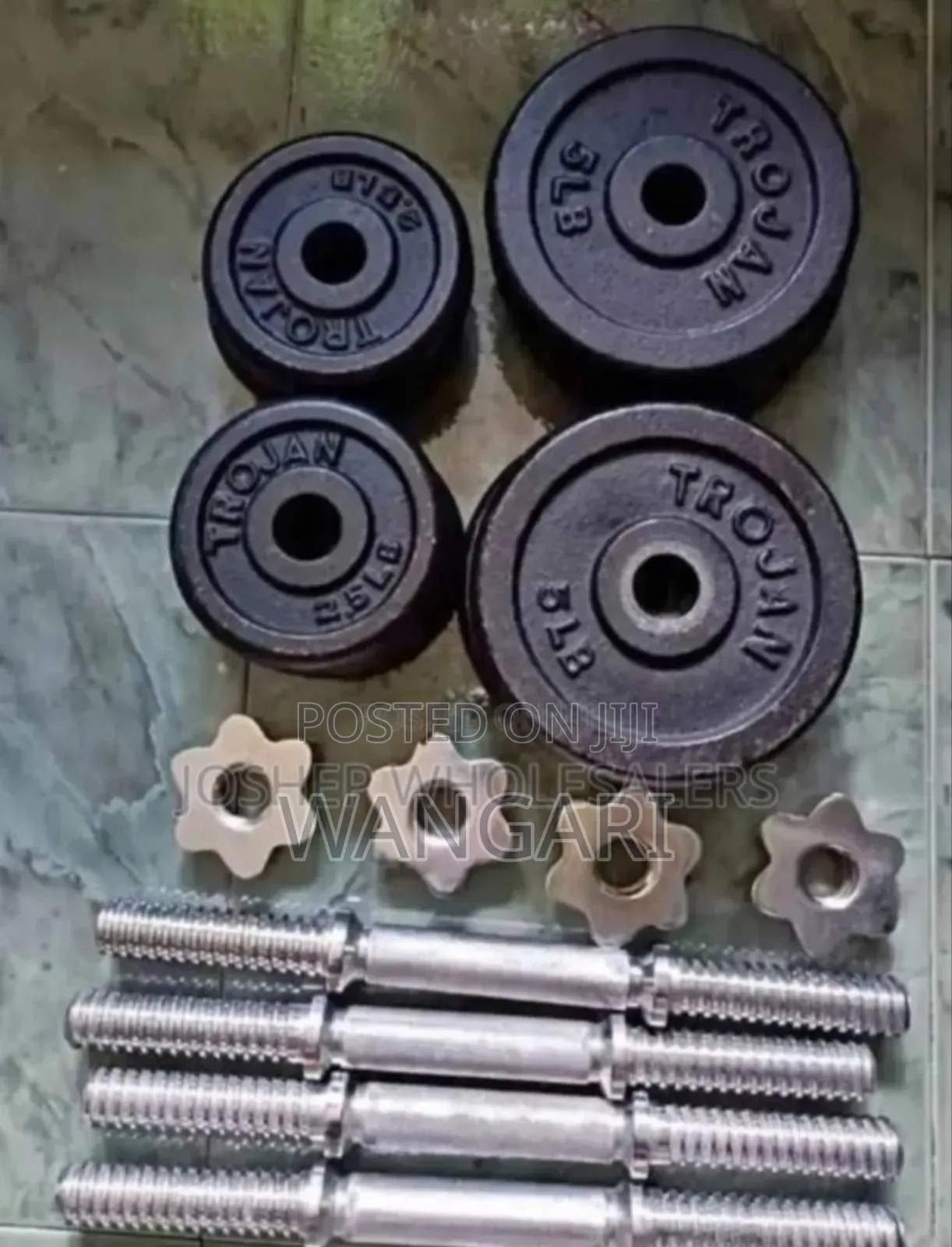 Complete Set Chrome 30kgs Dumbells