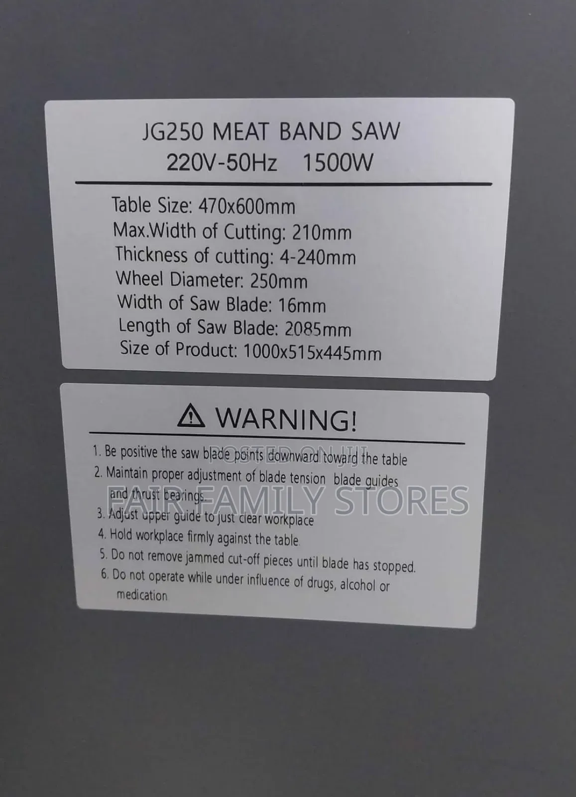 Meat Band Saw With Mincer