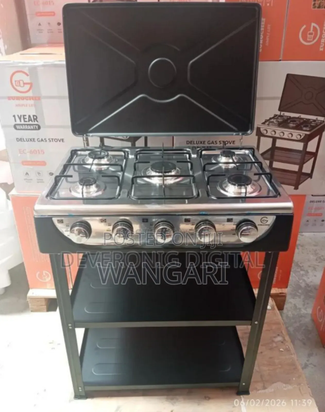 Full Gas New Eurochef 5burner With Shelves
