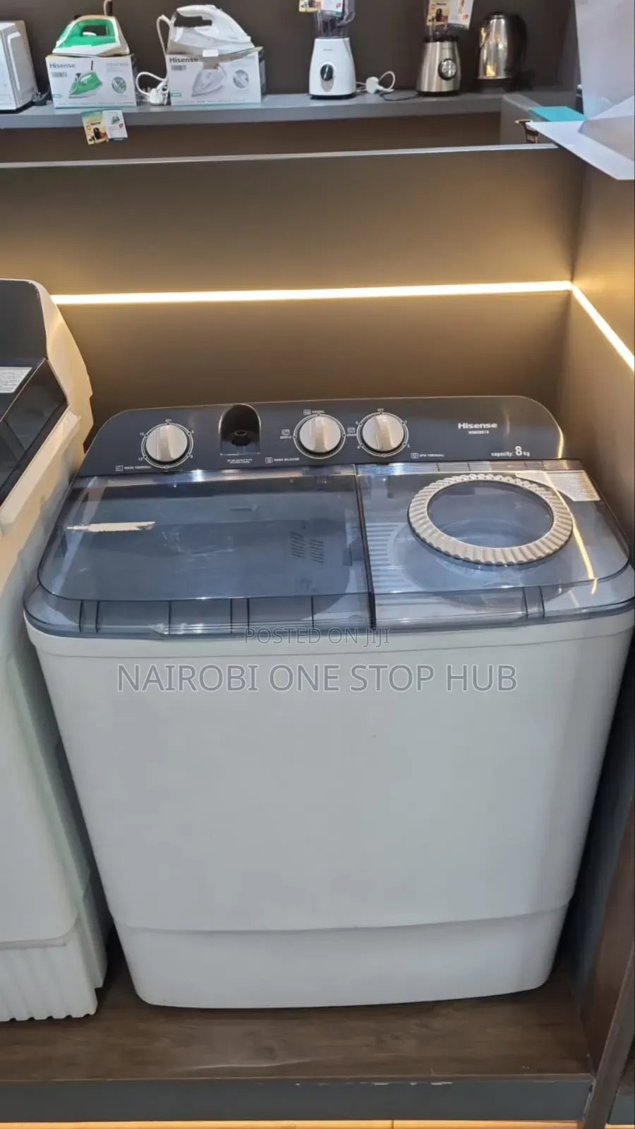 Hisense Washing Machine 8.0 Twin Tub at 17,999