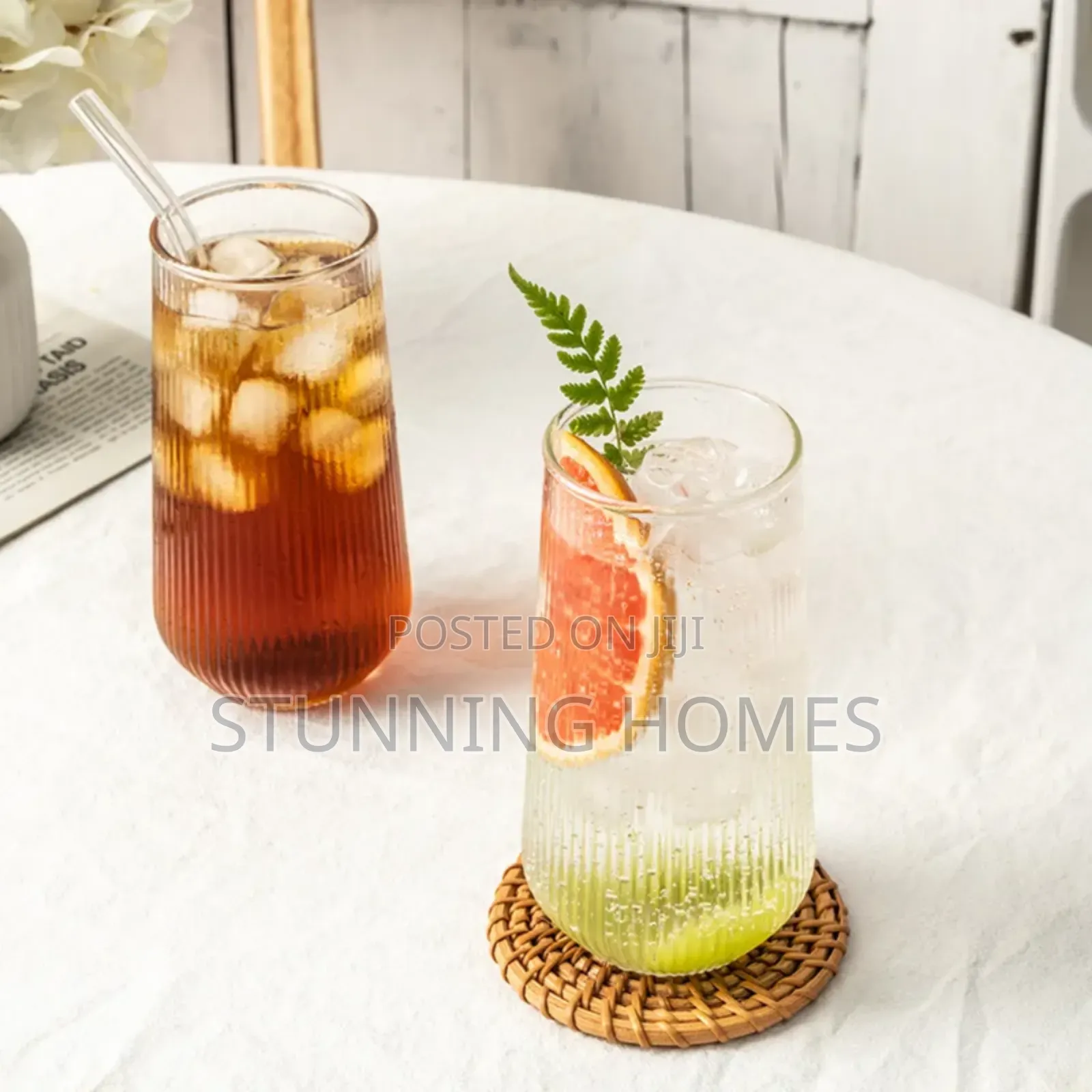 500mls Ribbed Glasses