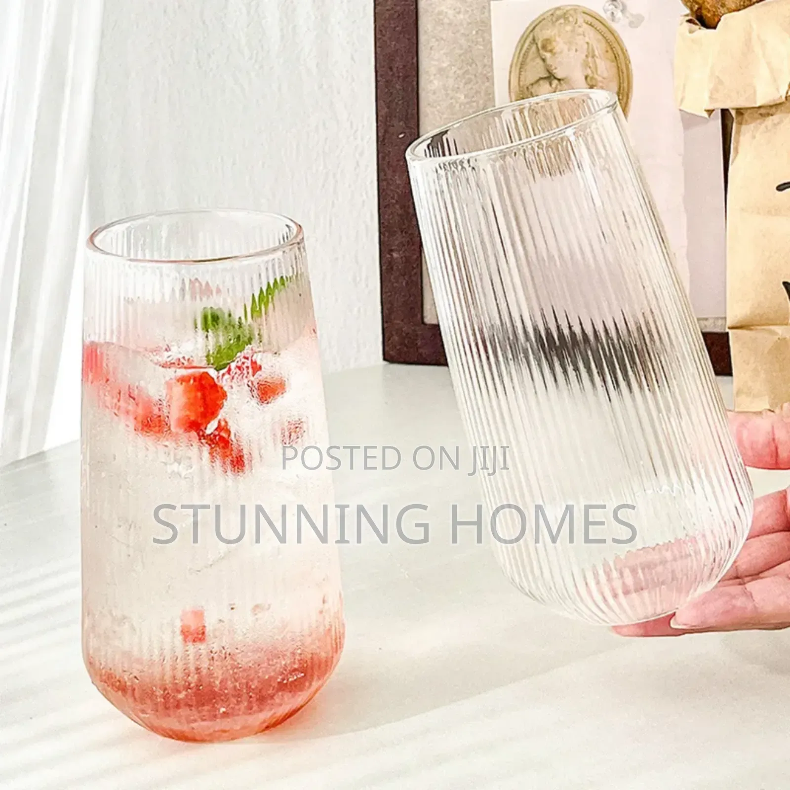 500mls Ribbed Glasses