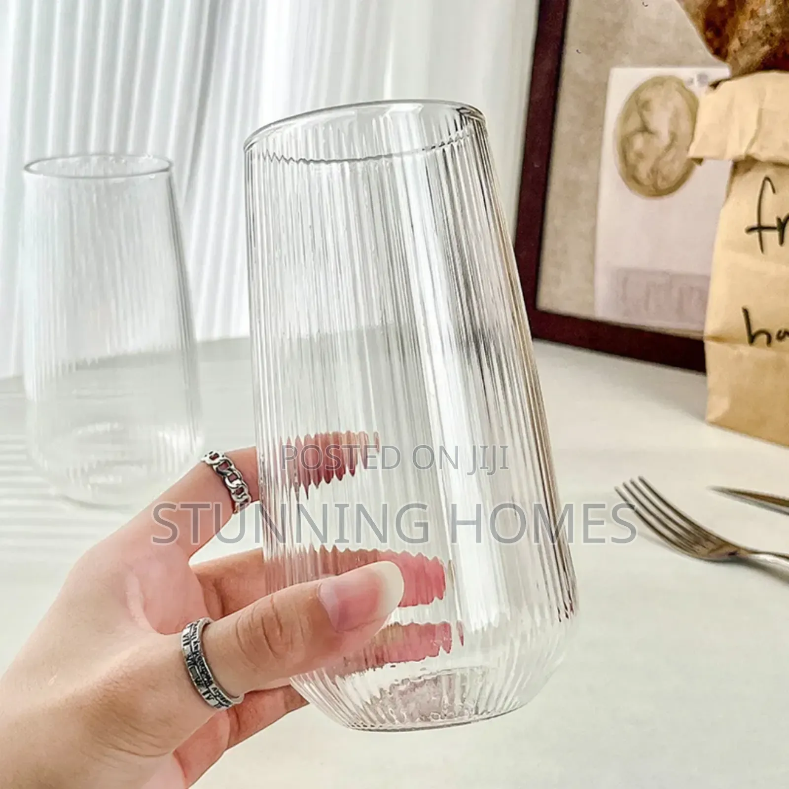 500mls Ribbed Glasses
