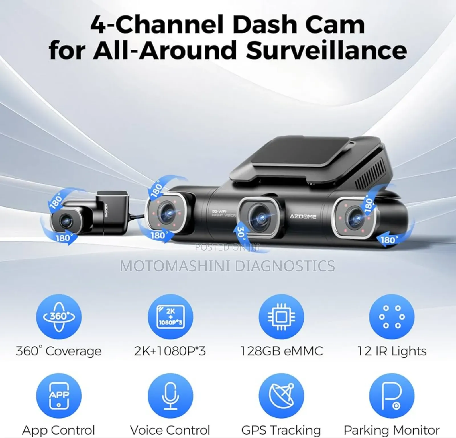 Azdome M660 Dashcam 4 Channels Vehicle Surveillance Dash Camera
