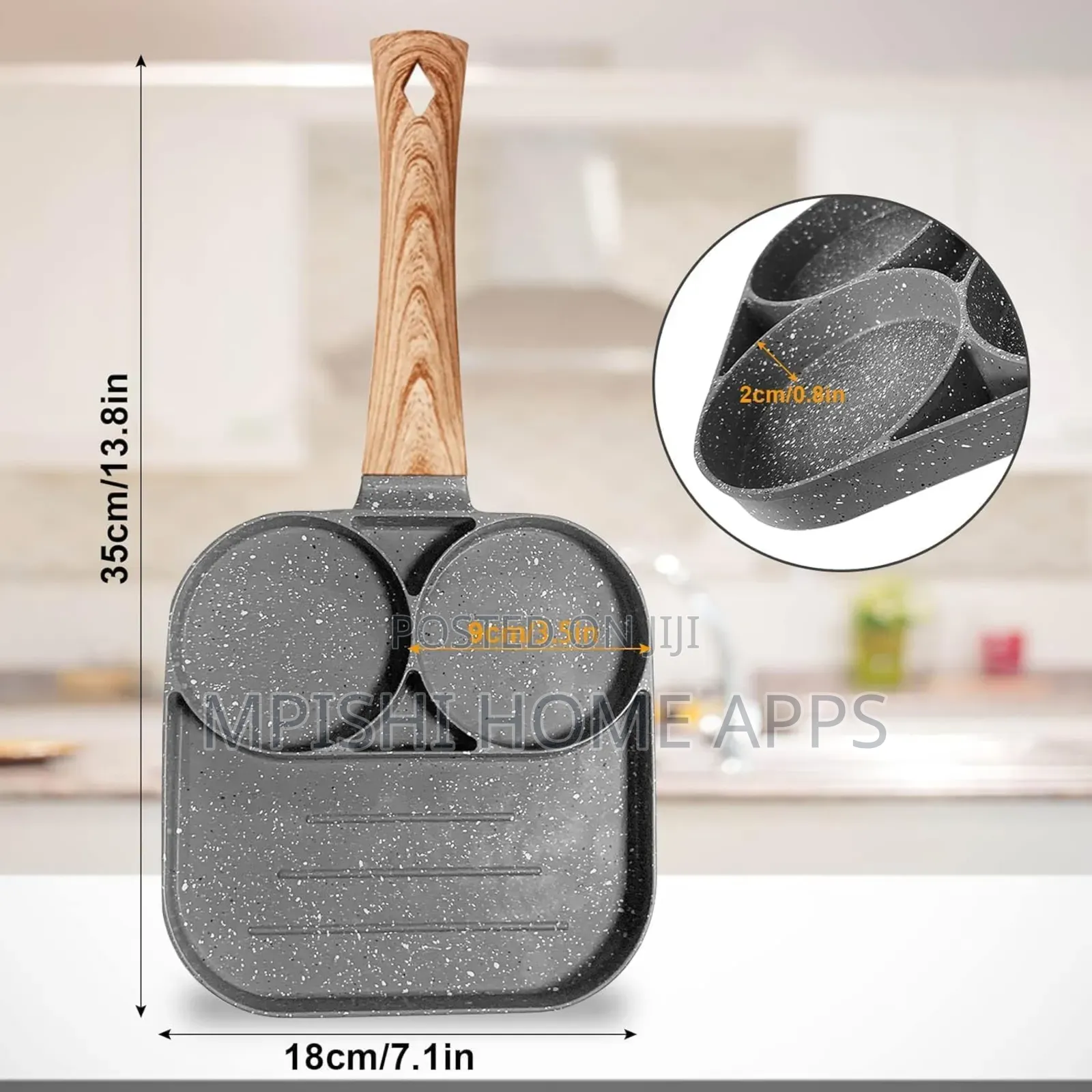 3-Section Non-Stick Frying Pan
