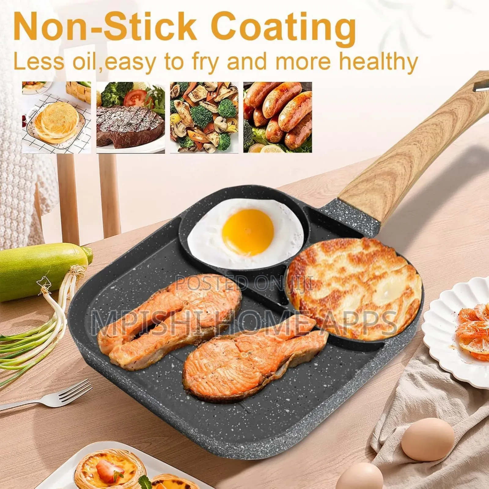 3-Section Non-Stick Frying Pan