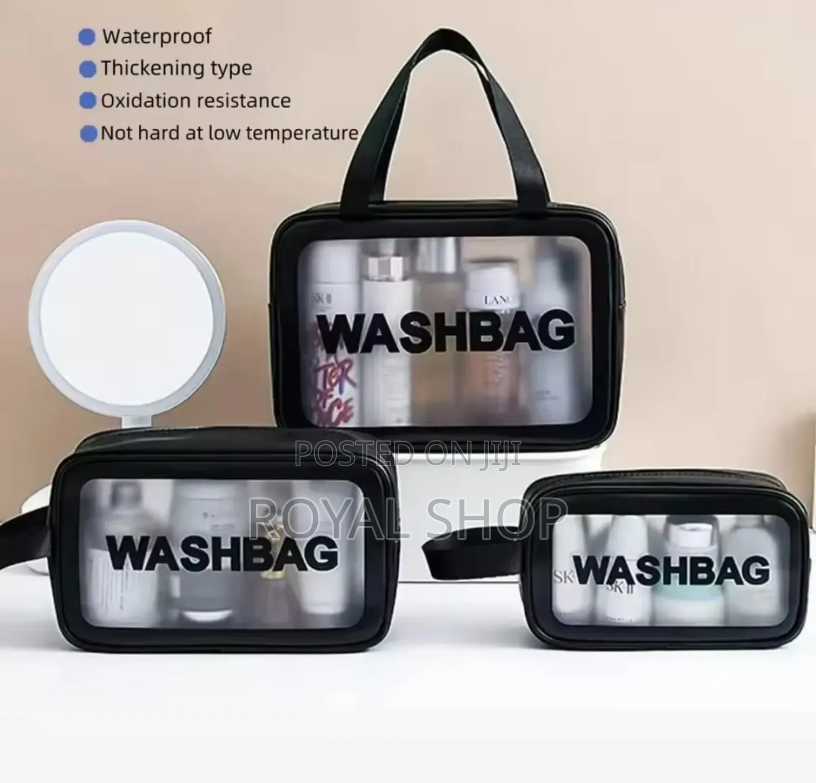 3pc Wash Cosmetic Bag