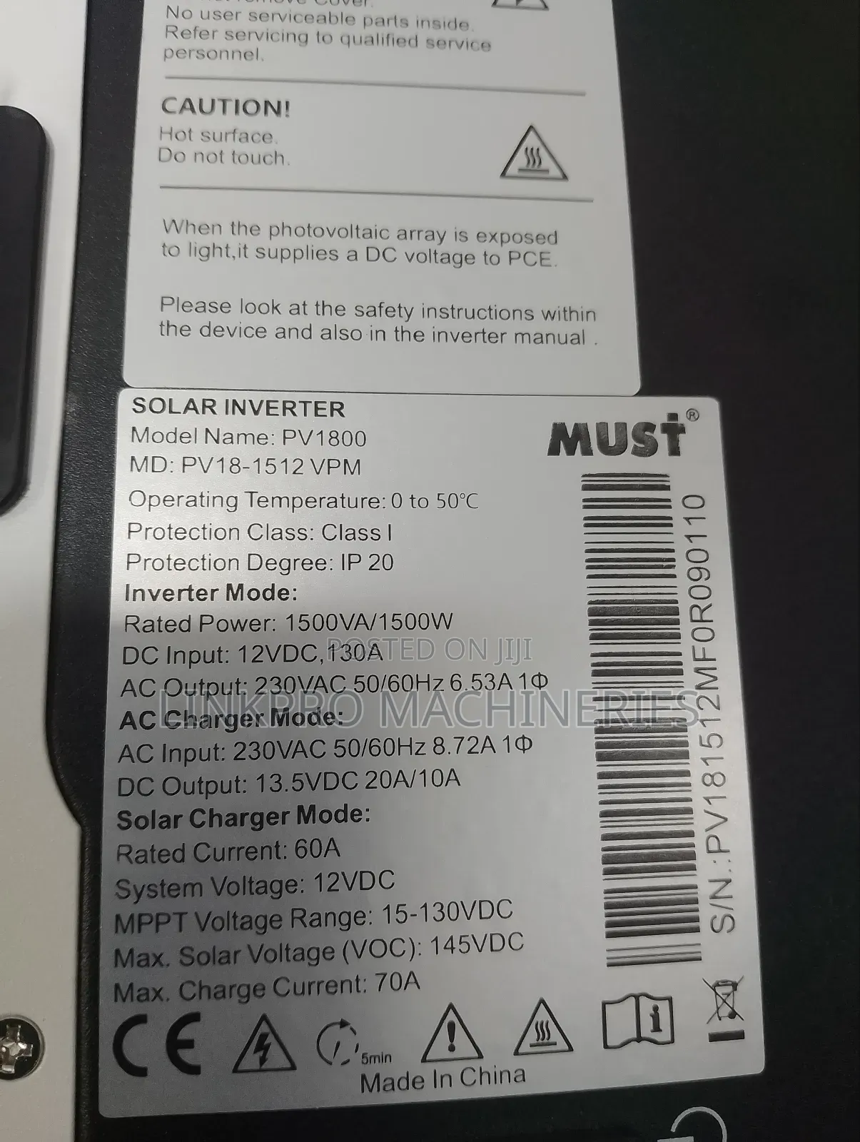 1.5kva 12v Must Hybrid Inverter
