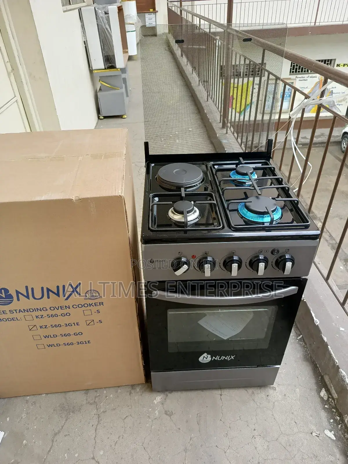 Nunix 50cm*55cm 3gas+1e Cooker With Electric Oven