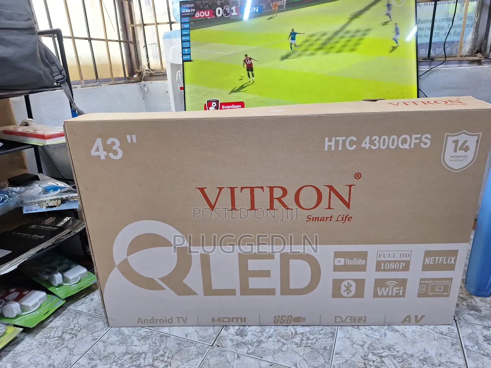 Vitron 43-Inch Qled Smart Android Tv (Model: HTC 4300qfs).