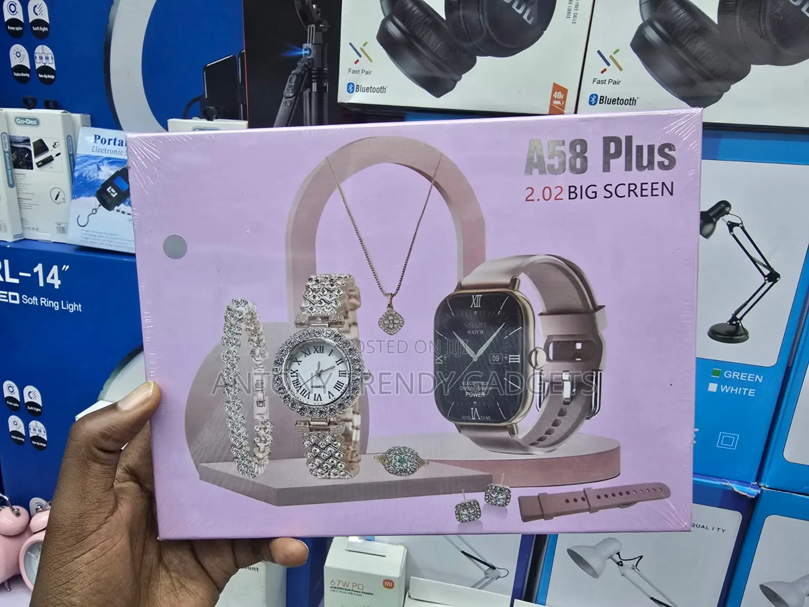 A58 Plus Ladies Smartwatch Set With Bracelet & Necklace