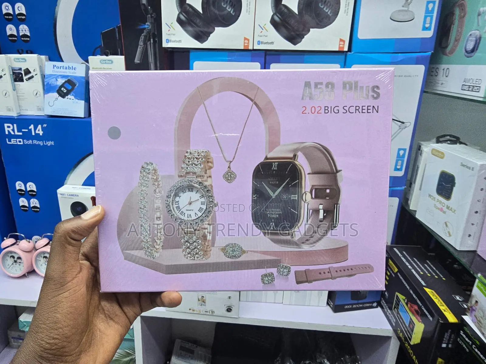 A58 Plus Ladies Smartwatch Set With Bracelet & Necklace
