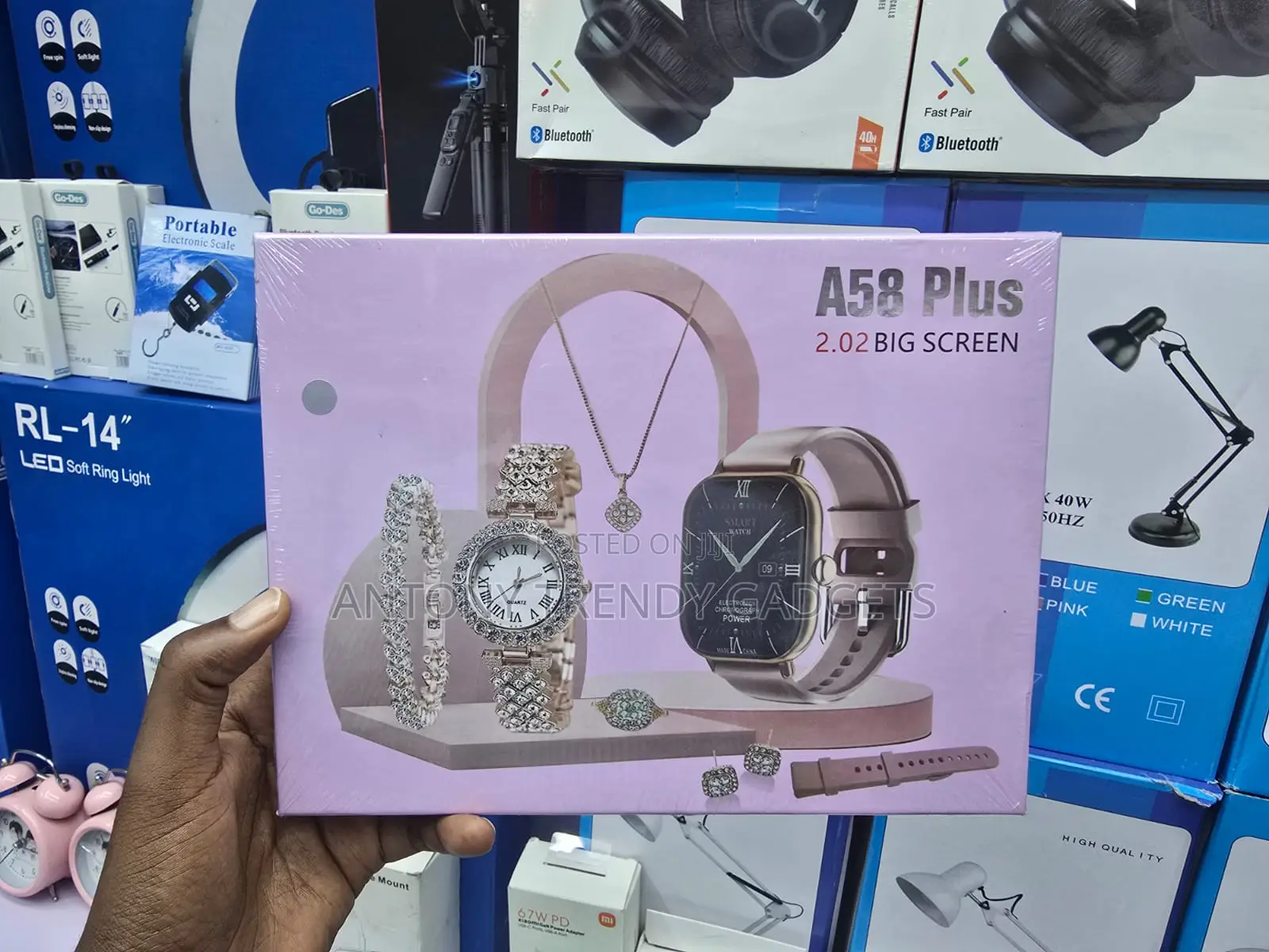 A58 Plus Smartwatch Set, A58 Plus Smartwatch With Bracelet & Necklace