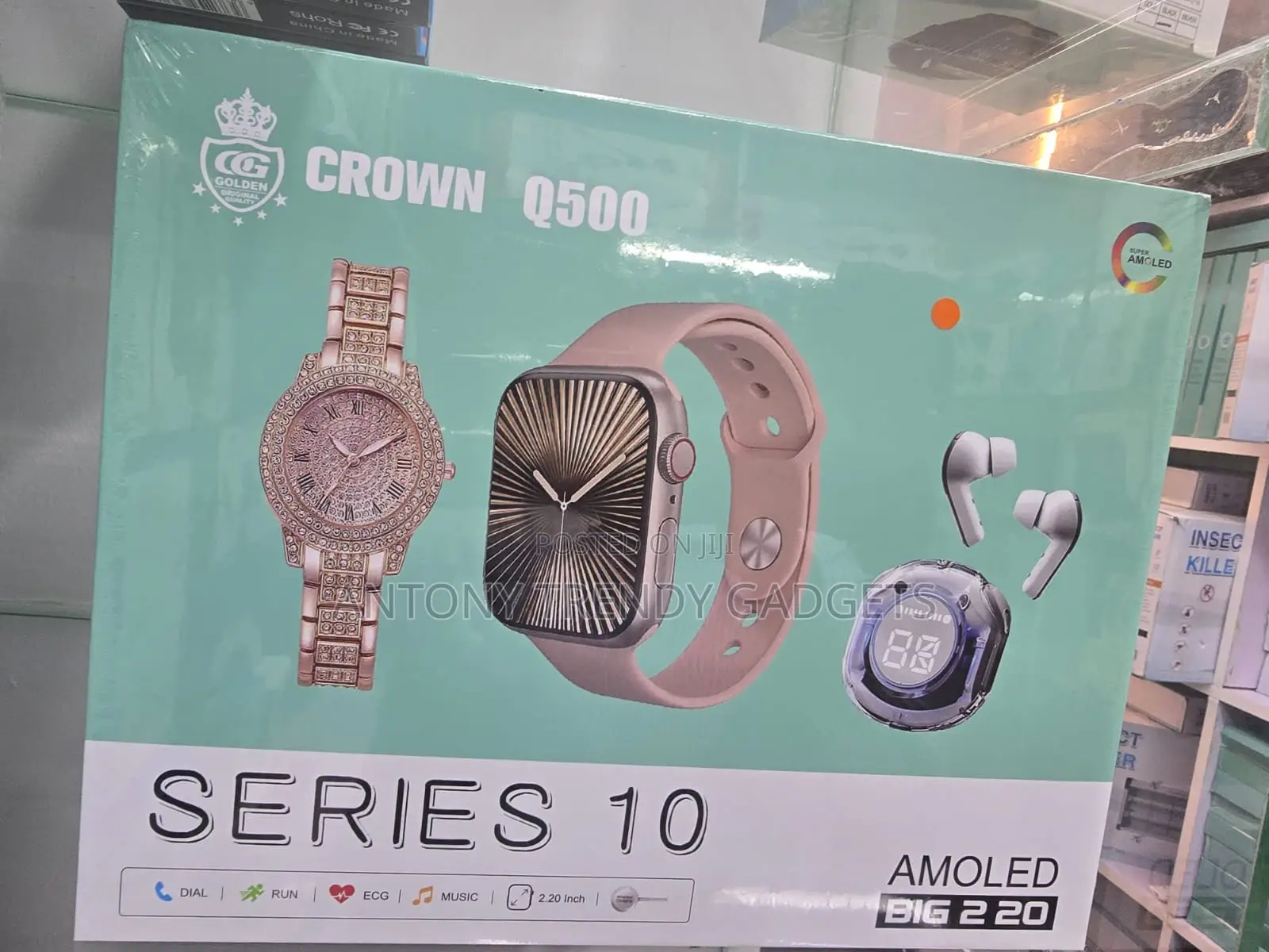 Crown Q500 Bluetooth Smartwatch With Earbuds & Watch