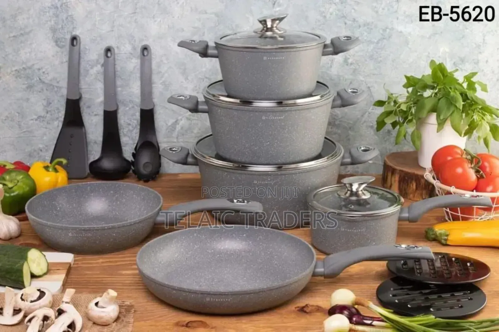Edenburg 15pc Cookware Set(Grey )