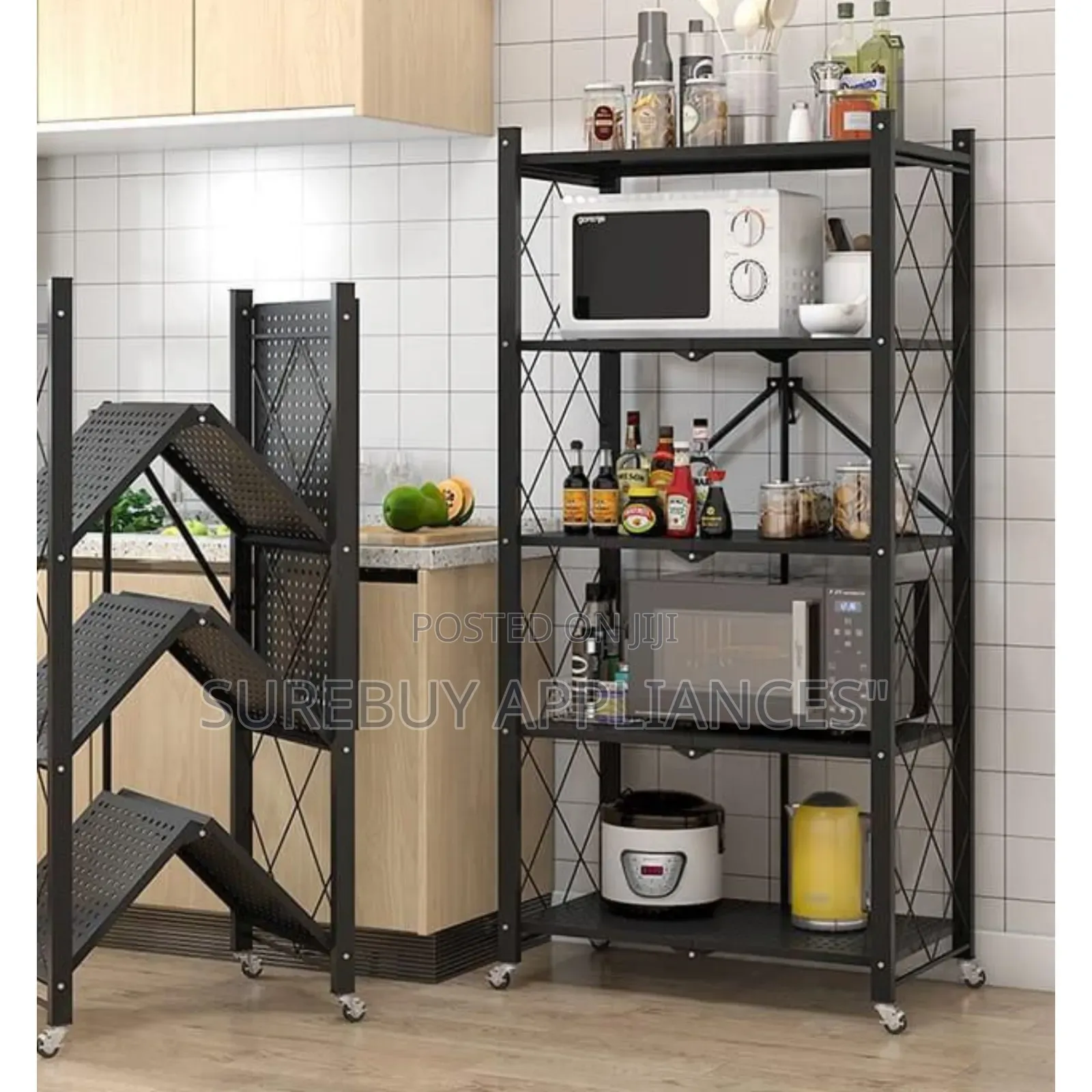 5 Tier Foldable Kitchen Storage Rack