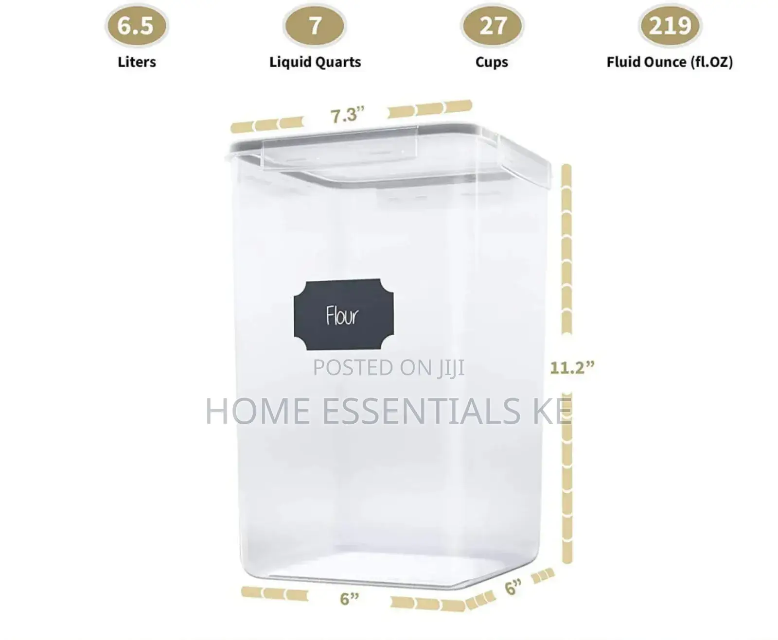 *4pcs Bpa-free Large Airtight Food Storage Containers*6.5l X 4