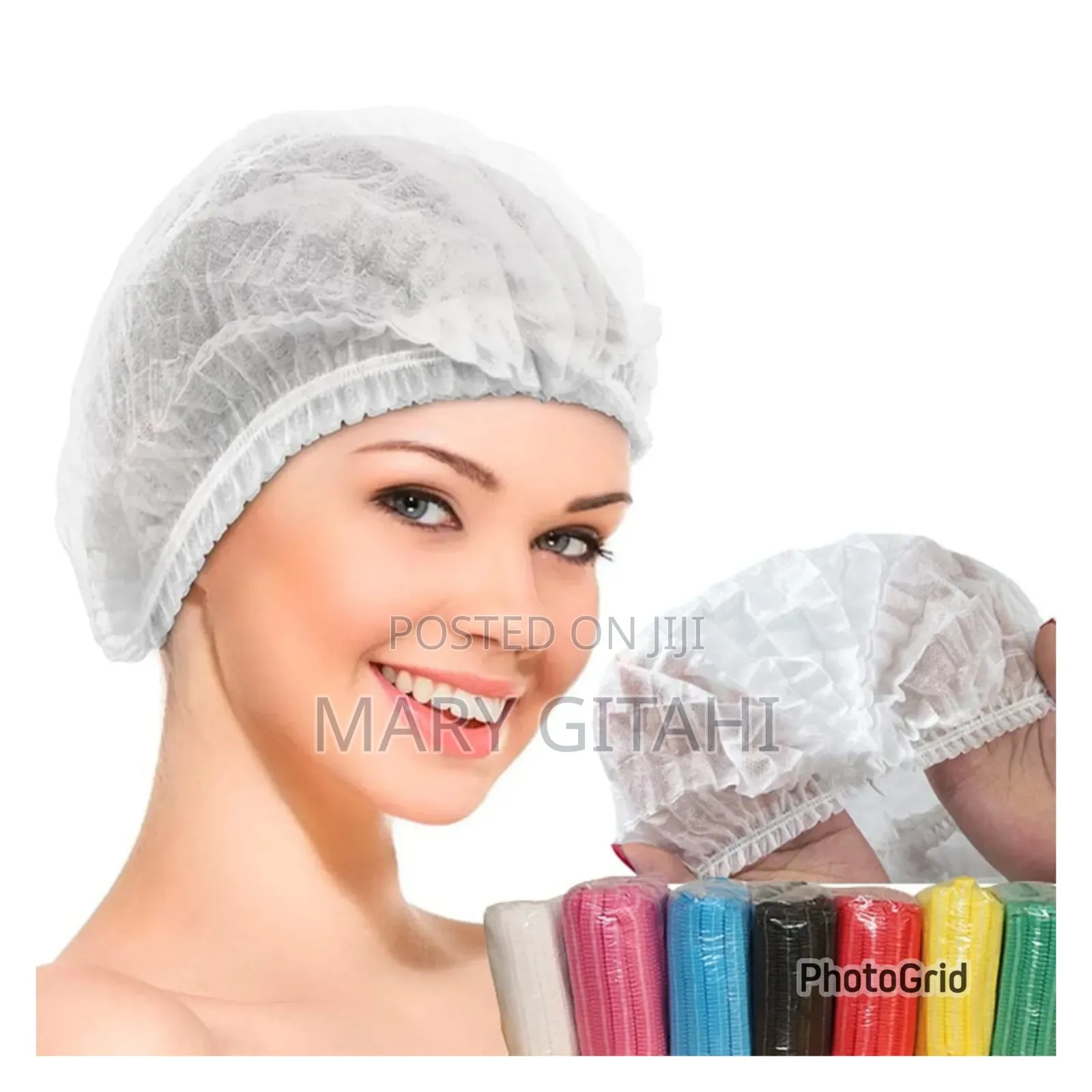 Disposable Non Woven  Hair Nets *@  White And Blue