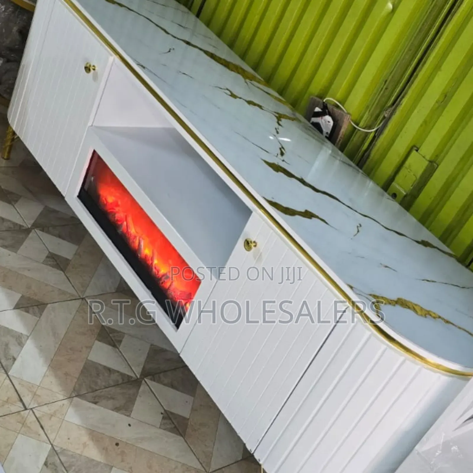 Stylish Tv Console With Functional Electric Fireplace