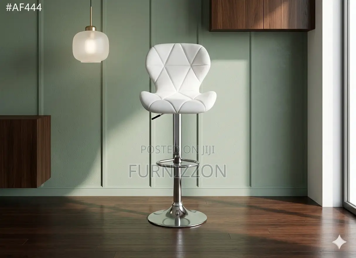 Swivel White Bar Stool Adjustable Height