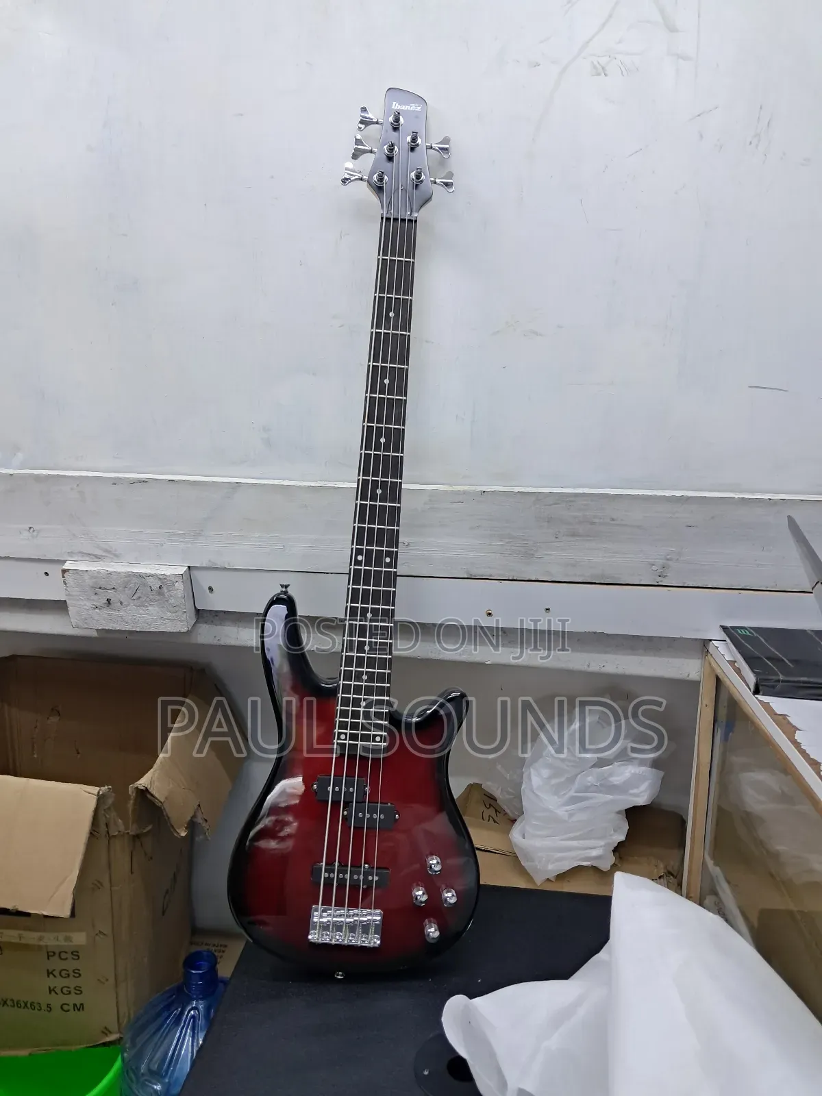 5-String Electric Bass Guitar – Red Sunburst
