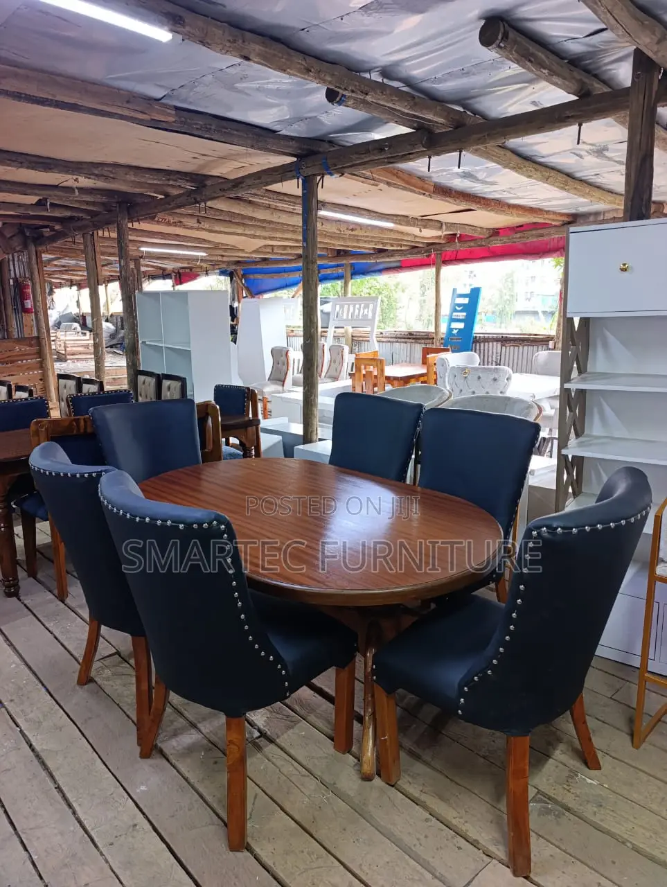 Crafted 6 Seater Fabric Dining Table