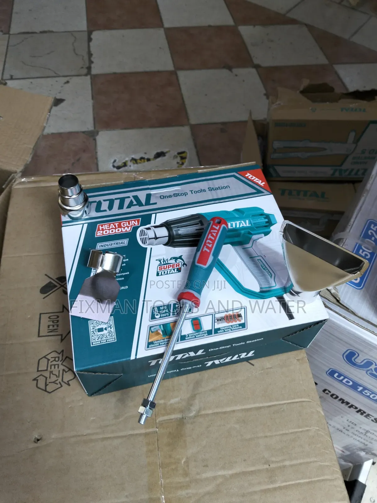 New Total Hot Air Gun 2000 Watts Variables Speed And Accessories