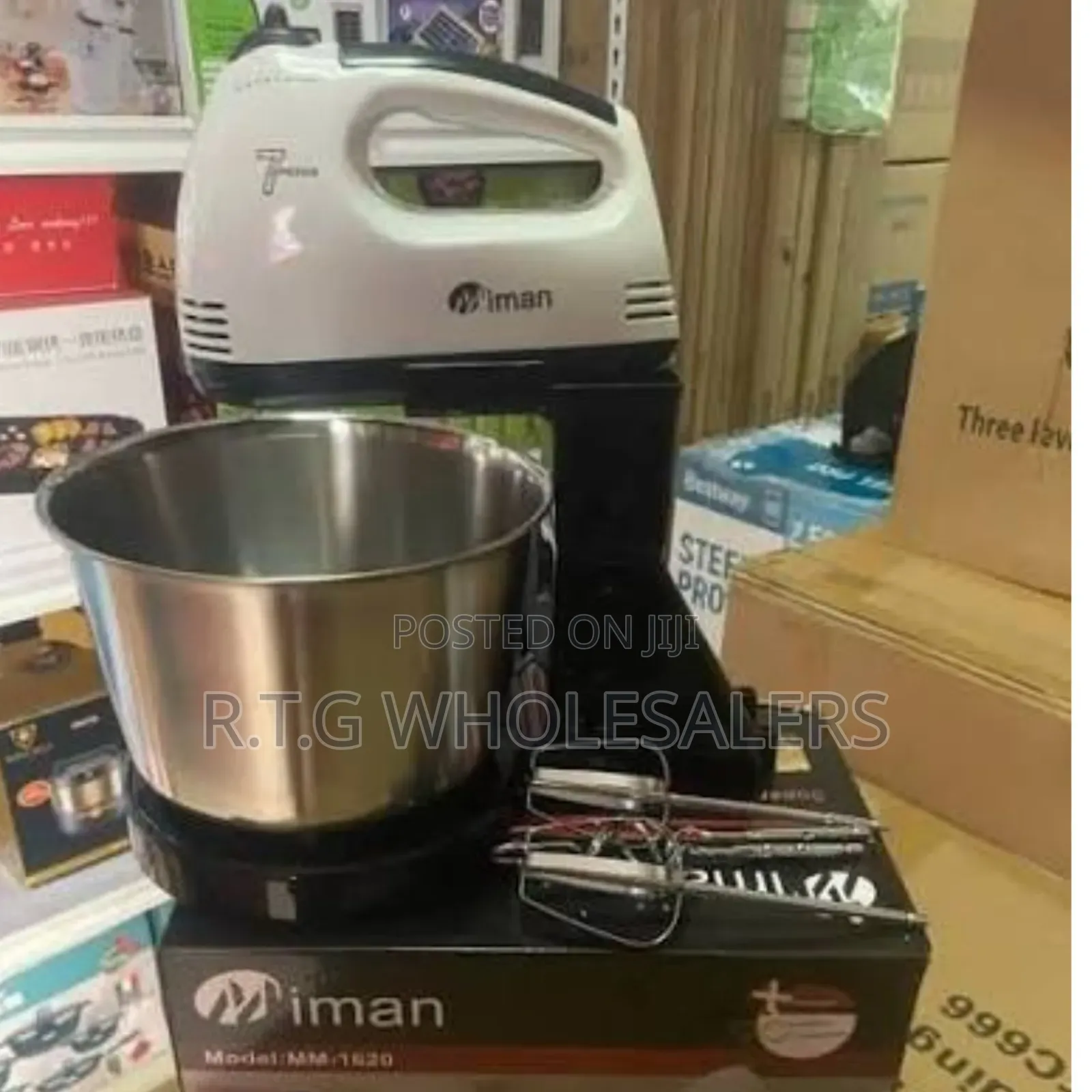 Stainless Stand Mixer With Bowl – Tilt‐Head Dough Hooks