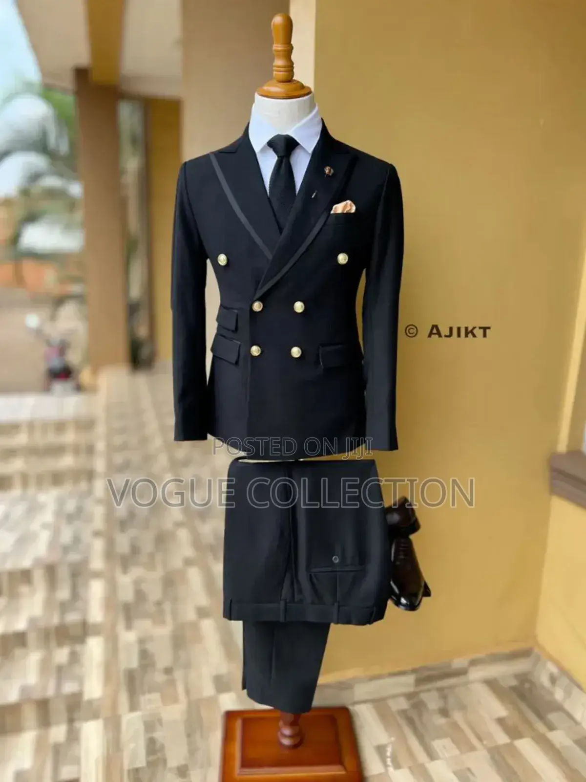 Double Breasted Suit Black