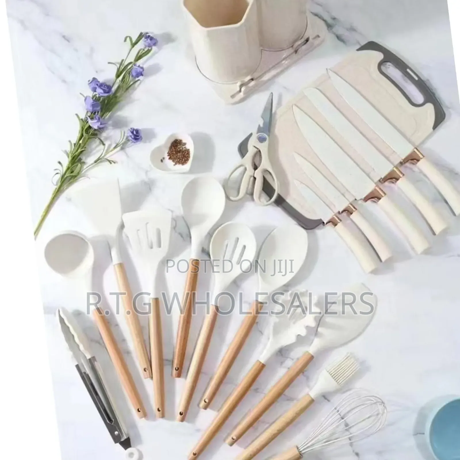 Premium 19-Piece Silicone Spoons – Modern Black/Grey