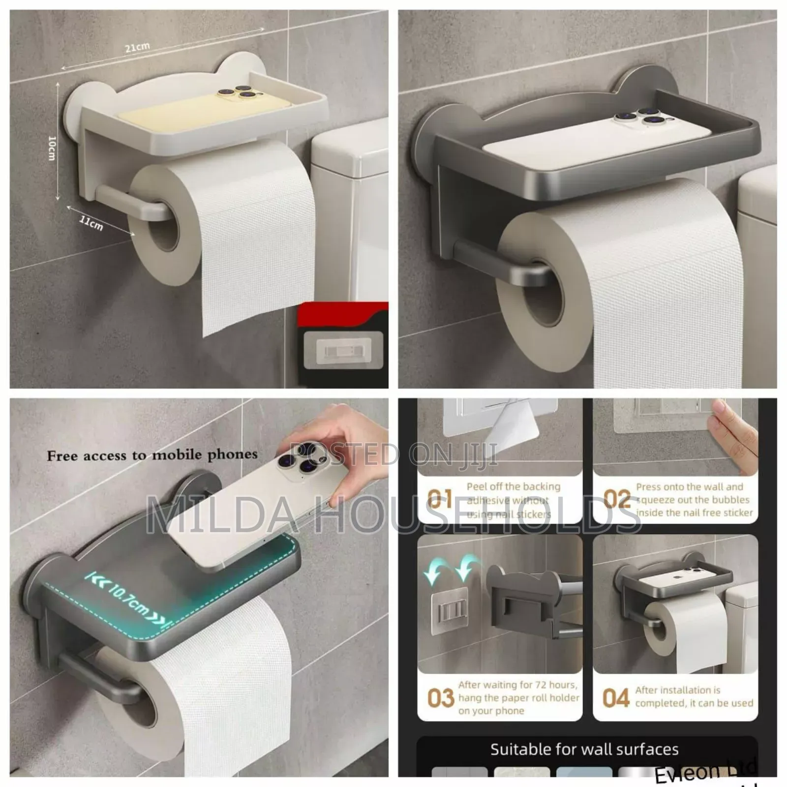 Punch Free Toilet Tissue Holder