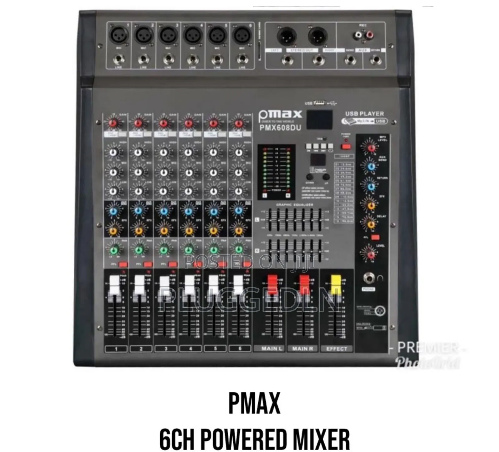 Pmax Pmx608du 6-Channel Powered Audio Mixer