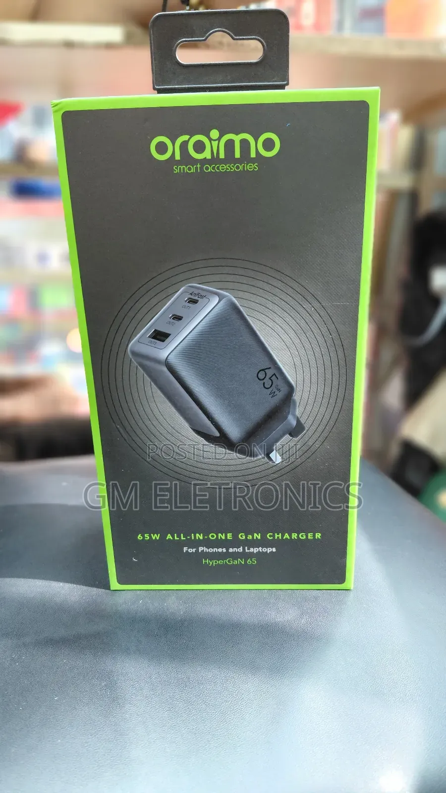 Oraimo Hypergan 65w Usb C Charger.