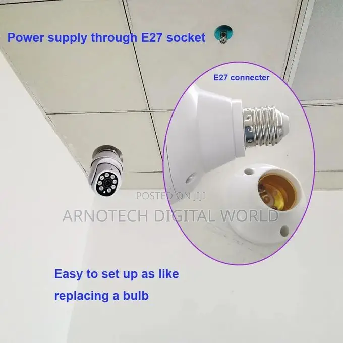 Panoramic 1080p 360 Degree Night Vision Wifi Light Bulb Camera